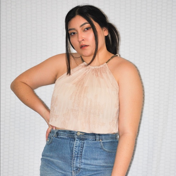 Xscape Tops - Nude crop top (small)